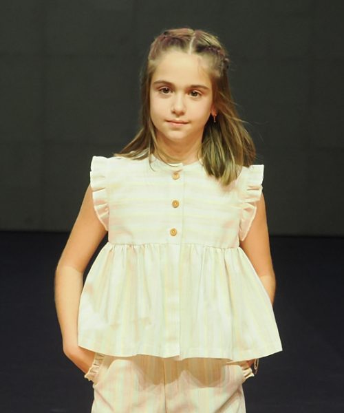 CÁÑAMO: Blusa lino rayas peplum.